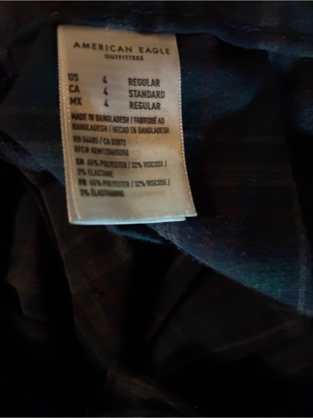 American Eagle Plaid Pleated Mini Skirt Green Navy Blue Size 4 - Picture 4 of 8